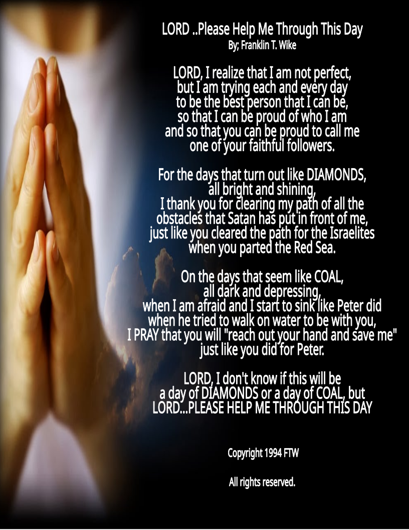 Lord Help Me Christian Writing Prayer to HELP Get Through the Day with Guidance.