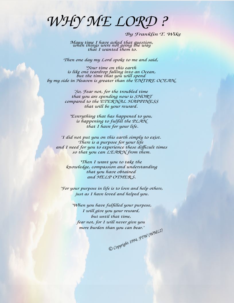 Why Me Lord? Christian Writing of Love