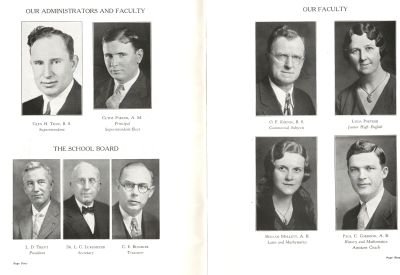 1933 Administrators and Faculty from Huntingburg Indiana High School
Images of Glen H. Traw, Clyde Parker, L.D. Trent, Dr. L.C. Lukemeyer, C.E. Blemker, O.F. Koenig, Lydia Poetker, Beulah Mollett, Paul C. Garrison from the 1933 Huntingburg Yearbook 
Keywords: Glen H. Traw, Clyde Parker, L.D. Trent, Dr. L.C. Lukemeyer, C.E. Blemker, O.F. Koenig, Lydia Poetker, Beulah Mollett, Paul C. Garrison